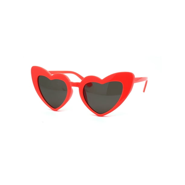 Girls Kid Size Plastic Love Heart Shape Cat Eye Sunglasses